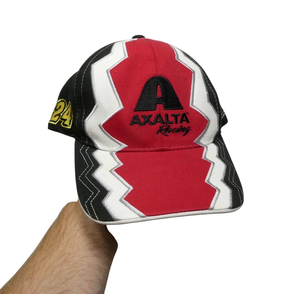Axalta Racing Hat Cap Strap Back Mens Black Red NASCAR Jeff Gordon 24 Cotton